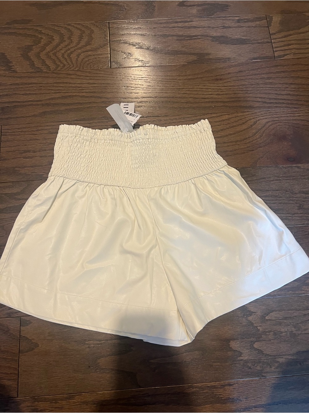NWT Medium Boutique Smocked Waist Faux Leather Shorts